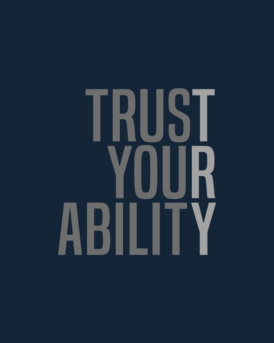 Buy Men's Blue Trust Your Ability Typography T-shirt Online At Bewakoof