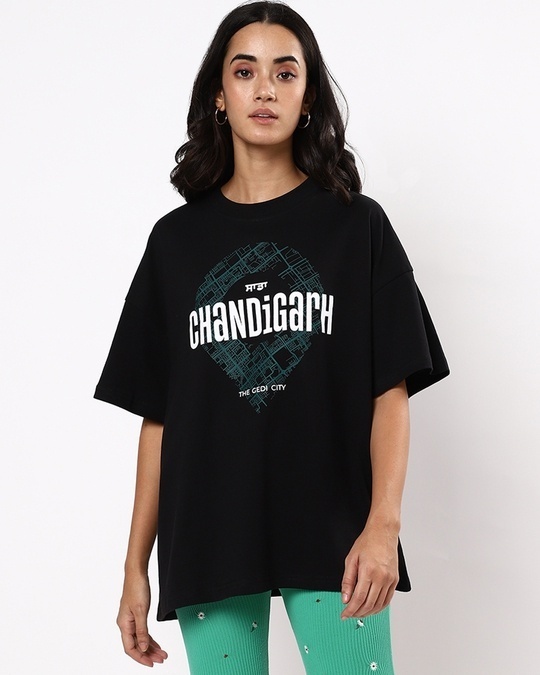 Buy Unisex Black Chandigarh Typography T-shirt Online at Bewakoof