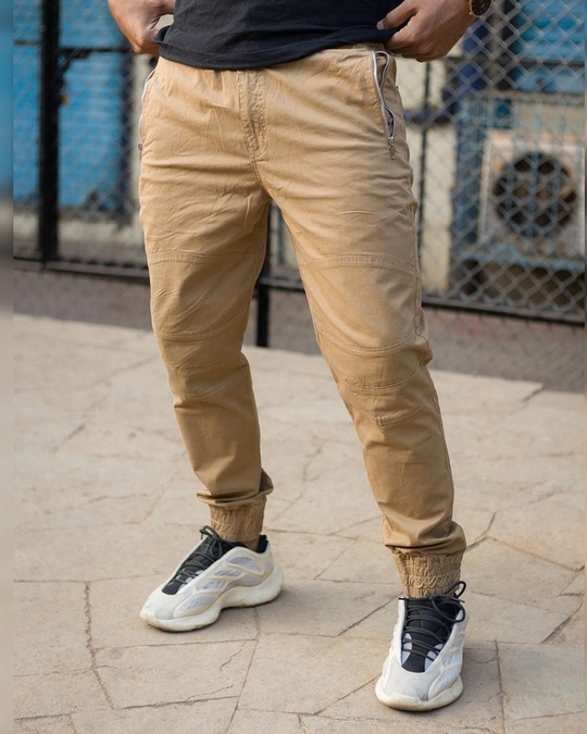 Shop Brown With Side Zip Pocket Cargo Pant-Front