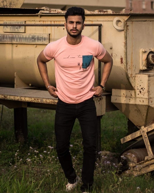 Shop Pink Have Fun Pocket Print Half Sleeves T Shirt-Full
