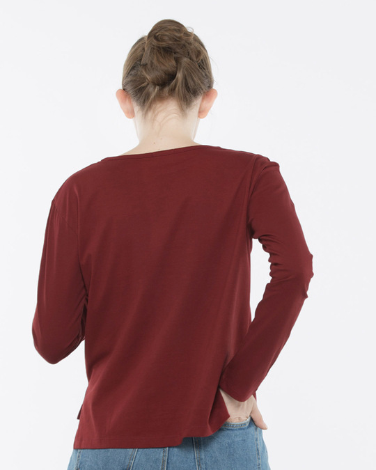 Buy Varsity Maroon Full Sleeve TShirt for Women Online at Bewakoof