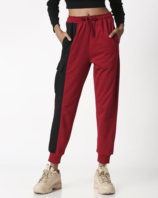 red check joggers