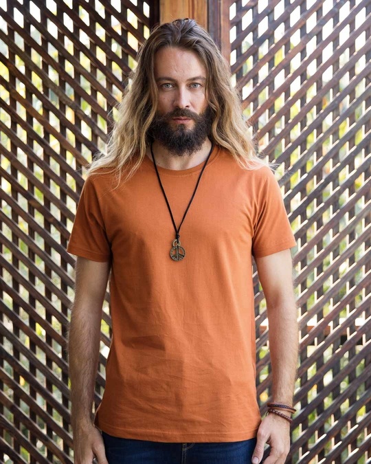 Shop Vintage Orange Half Sleeve T-Shirt-Front