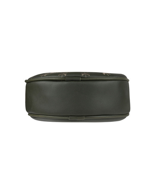 vivinkaa faux leather embroidery handle coffee round sling bag