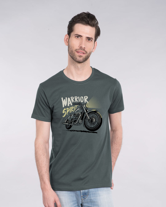 Shop Warrior Biker Half Sleeve T-Shirt-Front