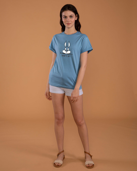 Shop Watsup Bunny Boyfriend T-Shirt-Full