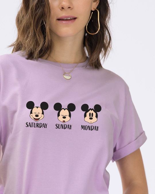 Shop Weekend Mood Mickey Boyfriend T-Shirt (DL)-Front