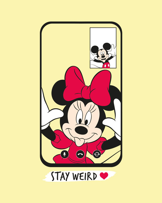 Shop Weird Mickey And Minnie Boyfriend T-Shirt (DL)-Pastel Yellow-Full