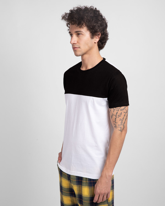 Buy White And Black Half Sleeve T Shirt For Men Online India Bewakoof Com