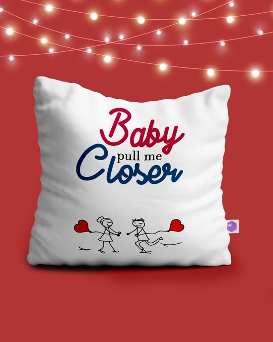 Shop White Baby Pull Me Closer Polyester Cushion-Back