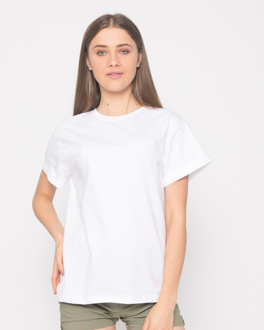 Download White Boyfriend T-Shirt - Plain Womens Boyfriend T-Shirts @Best Price India - Bewakoof.com"