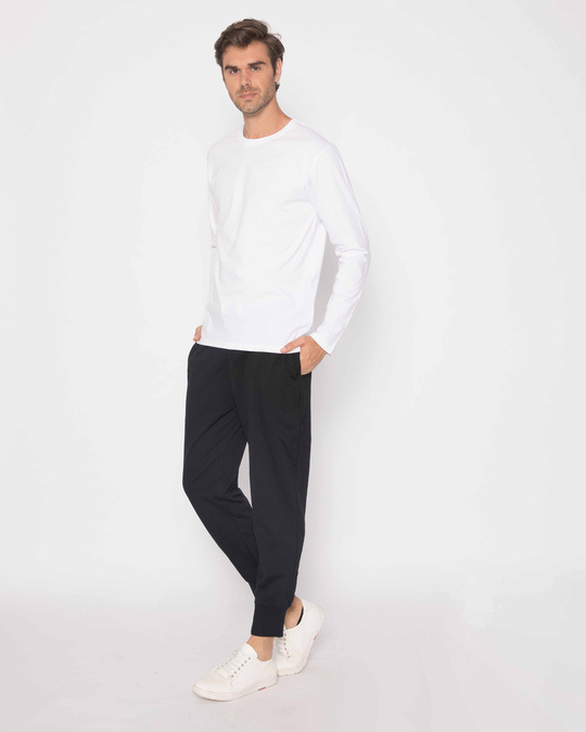 White Plain Long/Full Sleeve T-Shirts for Men Online at Bewakoof.com