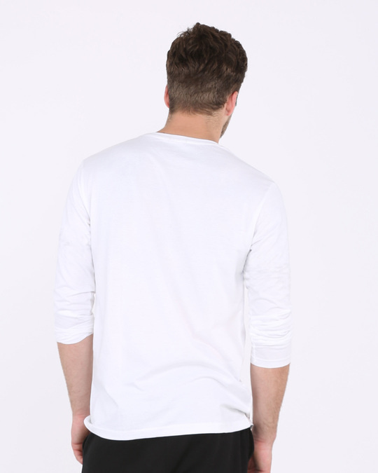 White Plain Long/Full Sleeve T-Shirts for Men Online at Bewakoof.com