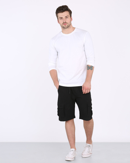 White Plain Long Full Sleeve T Shirts For Men Online At