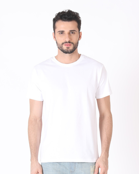 White Plain T-Shirts for Men Online at Bewakoof.com