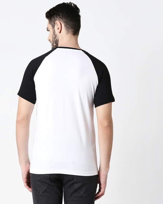 Shop White-Jet Black Half Sleeve Raglan T-Shirt-Full