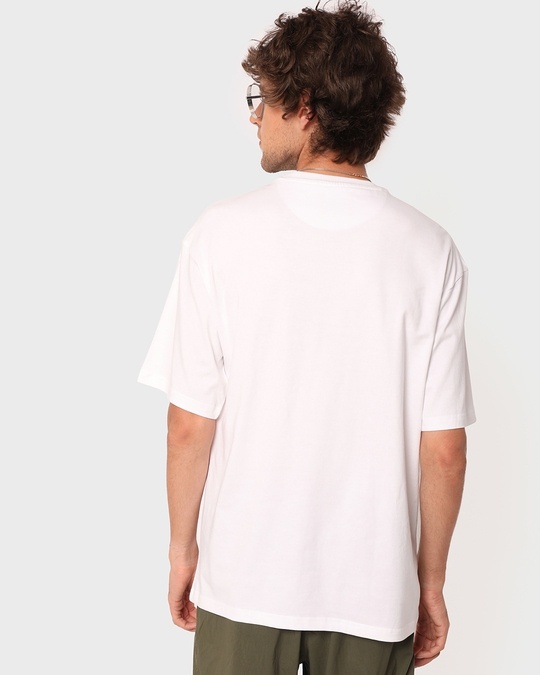 Shop Men's White Super Loose T-shirt-Full