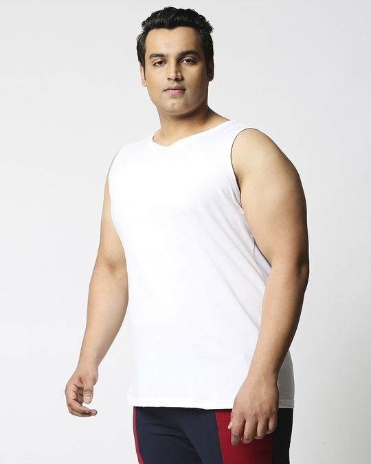 white plus size vest