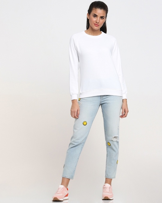 Shop White Raglan Sweatshirt-Full