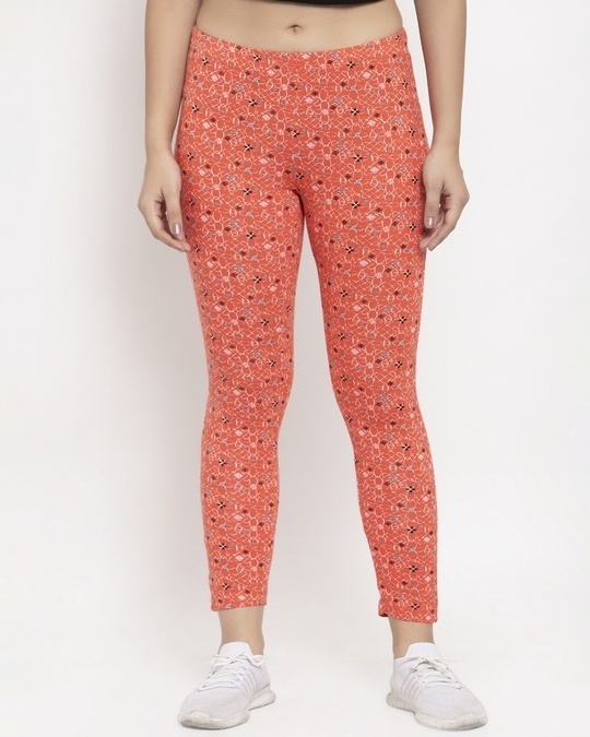 Orange 8% Spandex Ankle Length Leggings, Size: L at Rs 220 in Surat