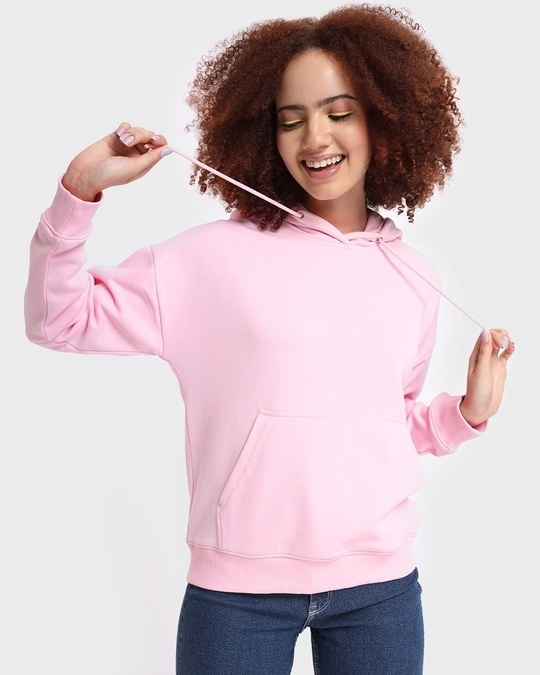 Buy Women's Pink Oversized Hoodie for Women Online at Bewakoof