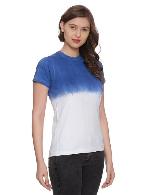 Shop Women Casual Blue Solid Top-Back