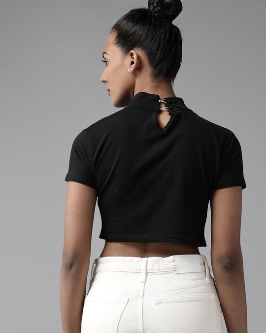 Buy Women's Black Crop Top for Women Black Online at Bewakoof