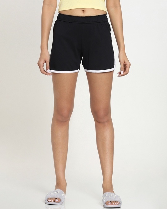 Shop Women's Black Lounge Shorts-Back