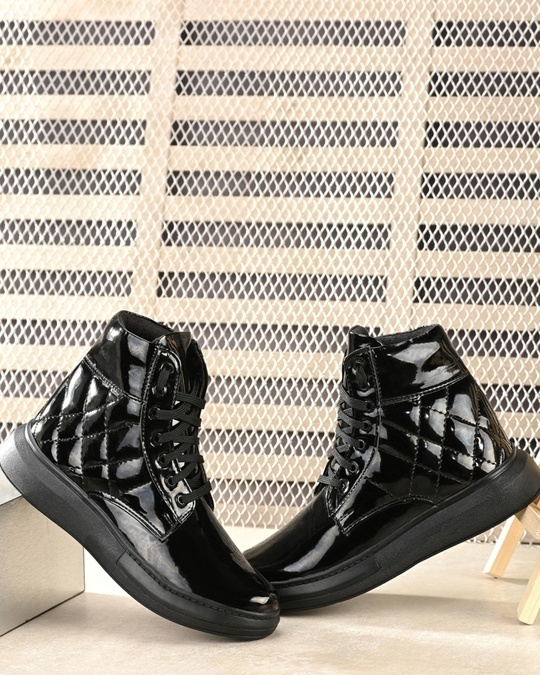 Shop Women's Black Self Design Sneakers-Front