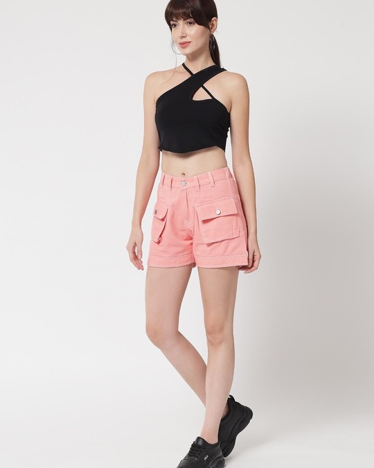 Buy women s black slim fit crop top for women black online at bewakoof