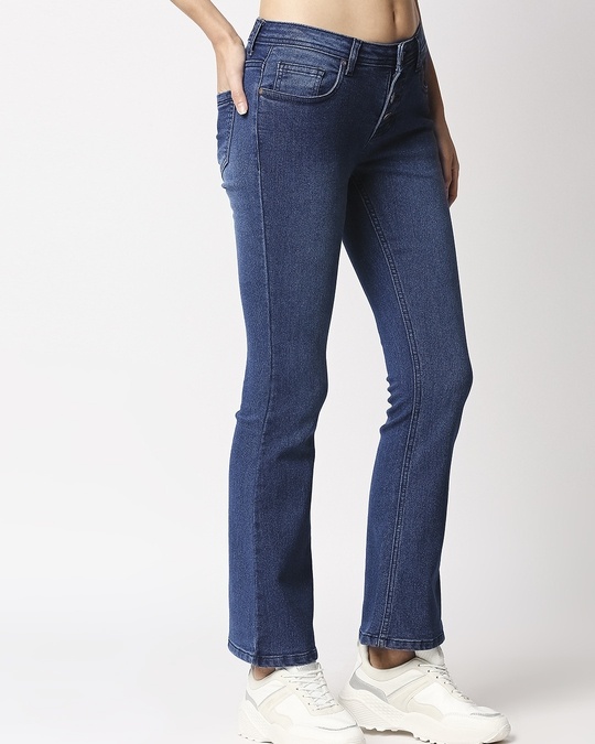 Buy Women's Blue Bootcut Jeans for Women Blue Online at Bewakoof