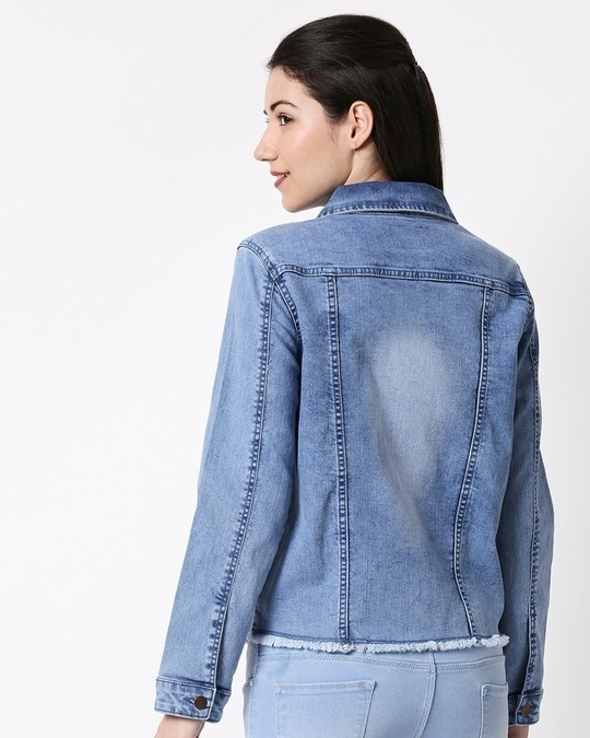 Shop Women's Blue Denim Blend Jacket-Design