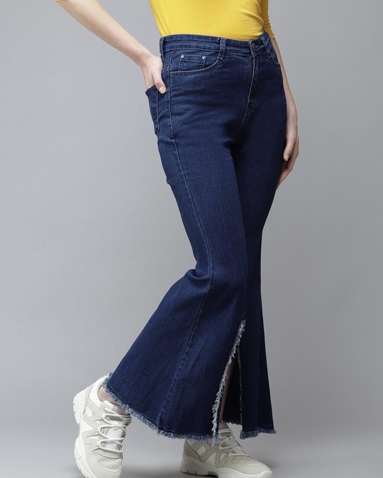 Buy Women's Grey Bootcut Jeans Online at Bewakoof