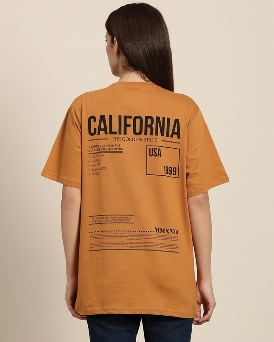 Shop Women's Brown Typography Back Printed Oversized T-shirt-Design