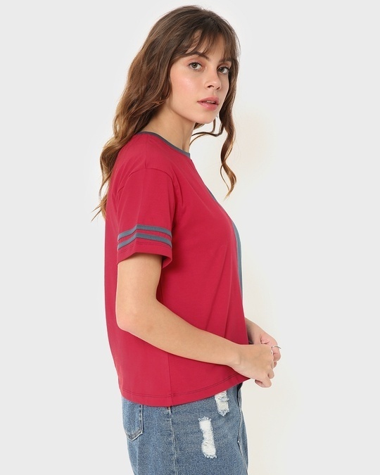 Shop Women's Color Block Solid T-shirt-Design