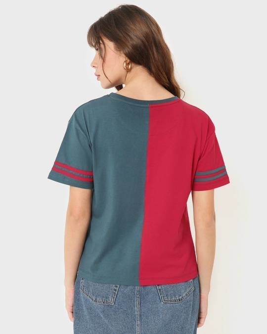 Shop Women's Color Block Solid T-shirt-Full