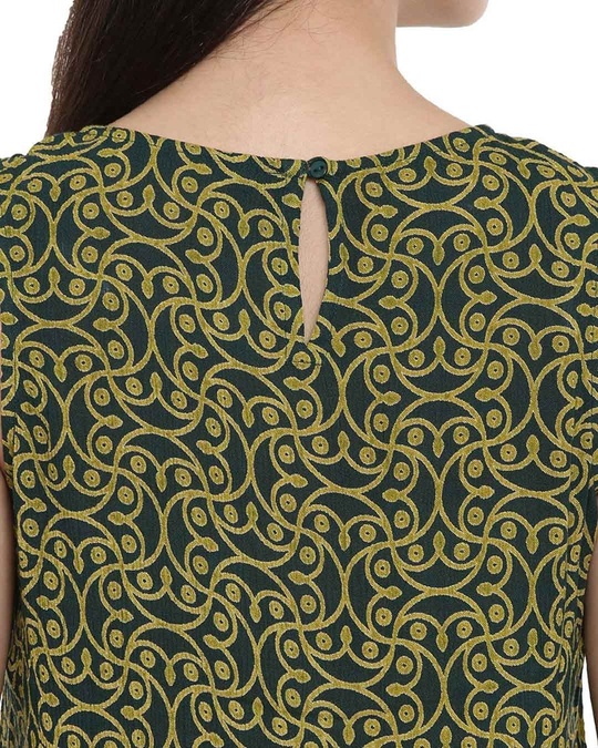 Buy Women's Green Floral Print Sleeveless Top for Women Green Online at