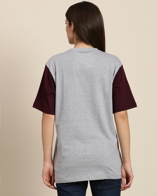 Shop Women's Grey Extreme Adventure Graphic Printed Oversized T-shirt-Back