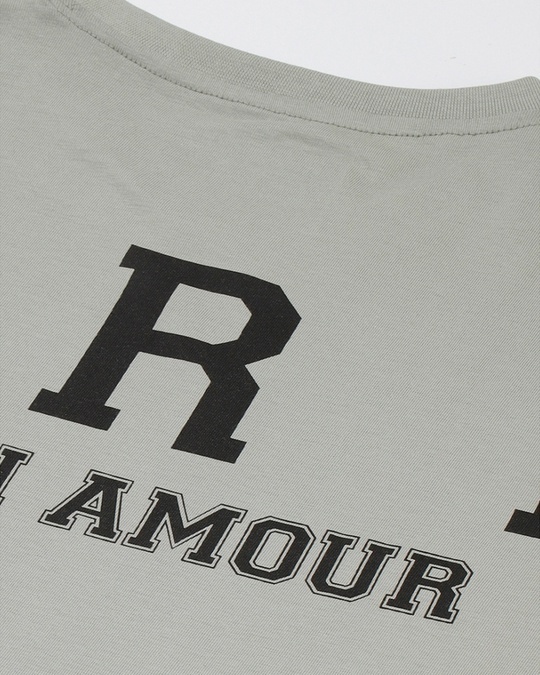 Shop Women's Grey Paris Typography Back Printed Oversized T-shirt