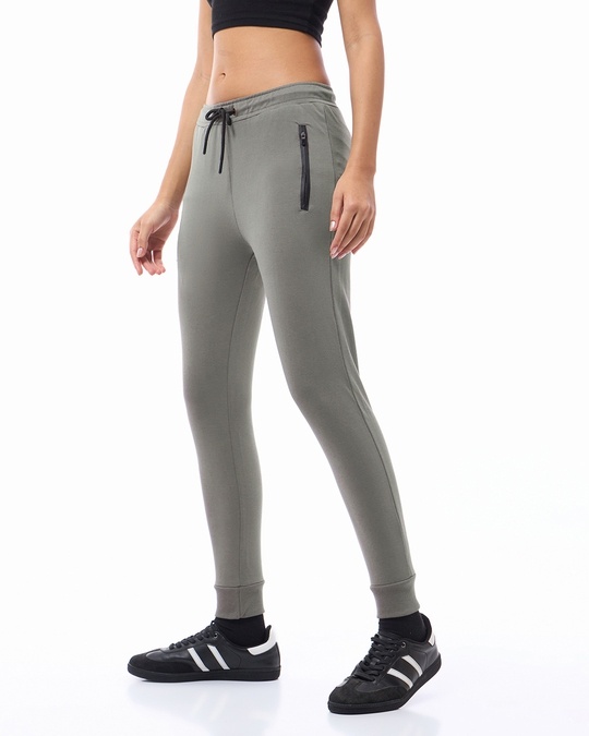 Buy Women s Grey Slim Fit Joggers Online at Bewakoof