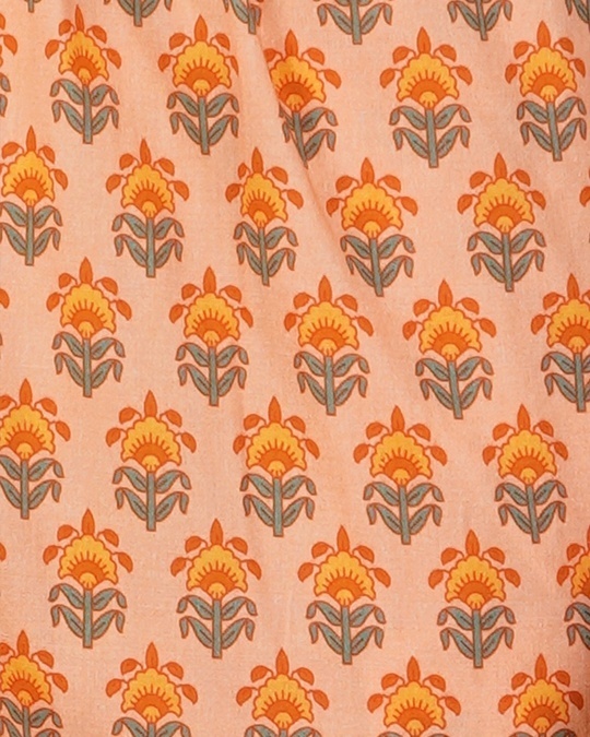 Shop Women's Orange All Over Printed Cotton Capris