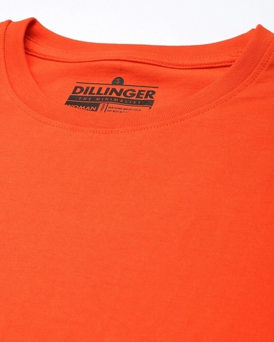 Shop Women's Orange Solid Oversized T-shirt-Full