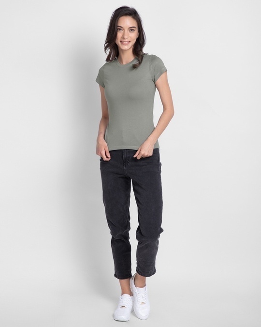 Shop Women's Plain Half Sleeve T-shirt - Pack of 2 (Grey 11-White 01)