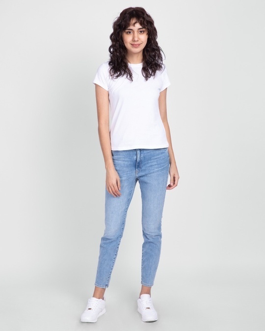 Shop Women's Plain Half Sleeve T-shirt - Pack of 2 (Grey 11-White 01)