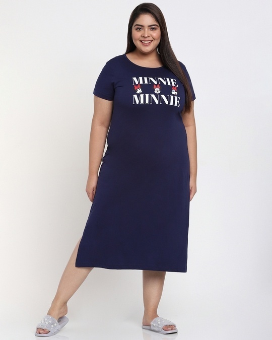 Shop Women's Plus Size Lounge Wear Long T-Shirt Dress-Front