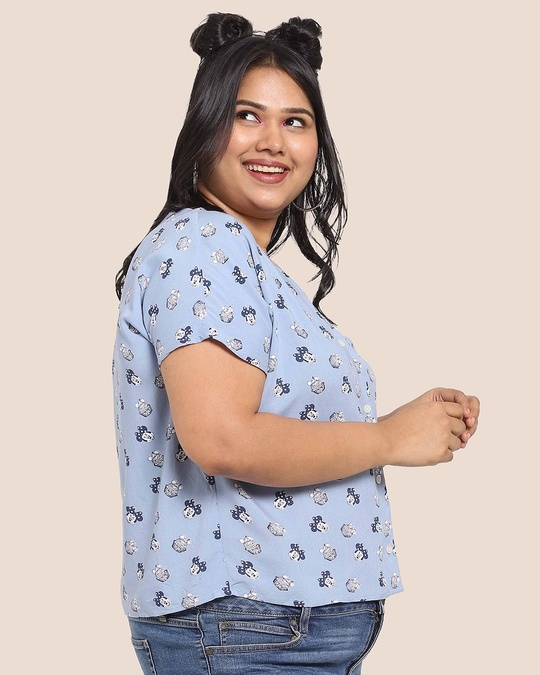 Shop Women's Printed V-Neck Curvy Shirt-Design