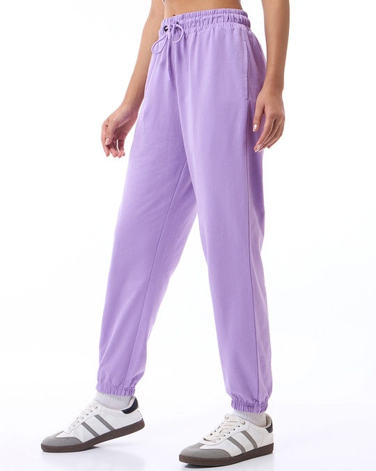 Buy Women s Purple Oversized Joggers Online at Bewakoof