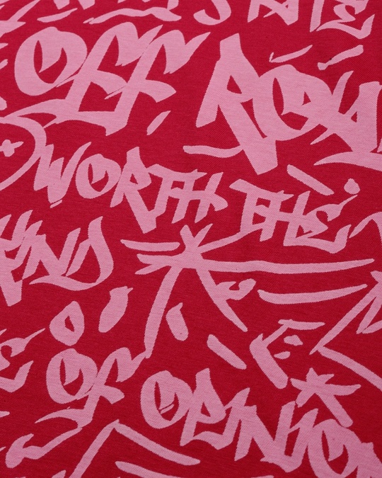 Buy Women's Red Graphic Oversized TShirt Online at Bewakoof