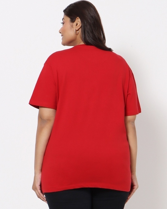 Shop Women's Red Sweet Holiday (DL) Printed Plus Boyfriend T-shirt-Design