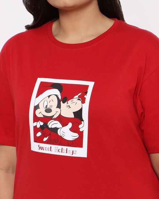 Shop Women's Red Sweet Holiday (DL) Printed Plus Boyfriend T-shirt
